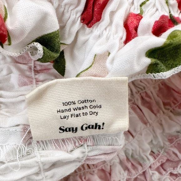 Lisa Says Gah Toni Fruit Print Smocked Crop Top - Picture 5 of 5